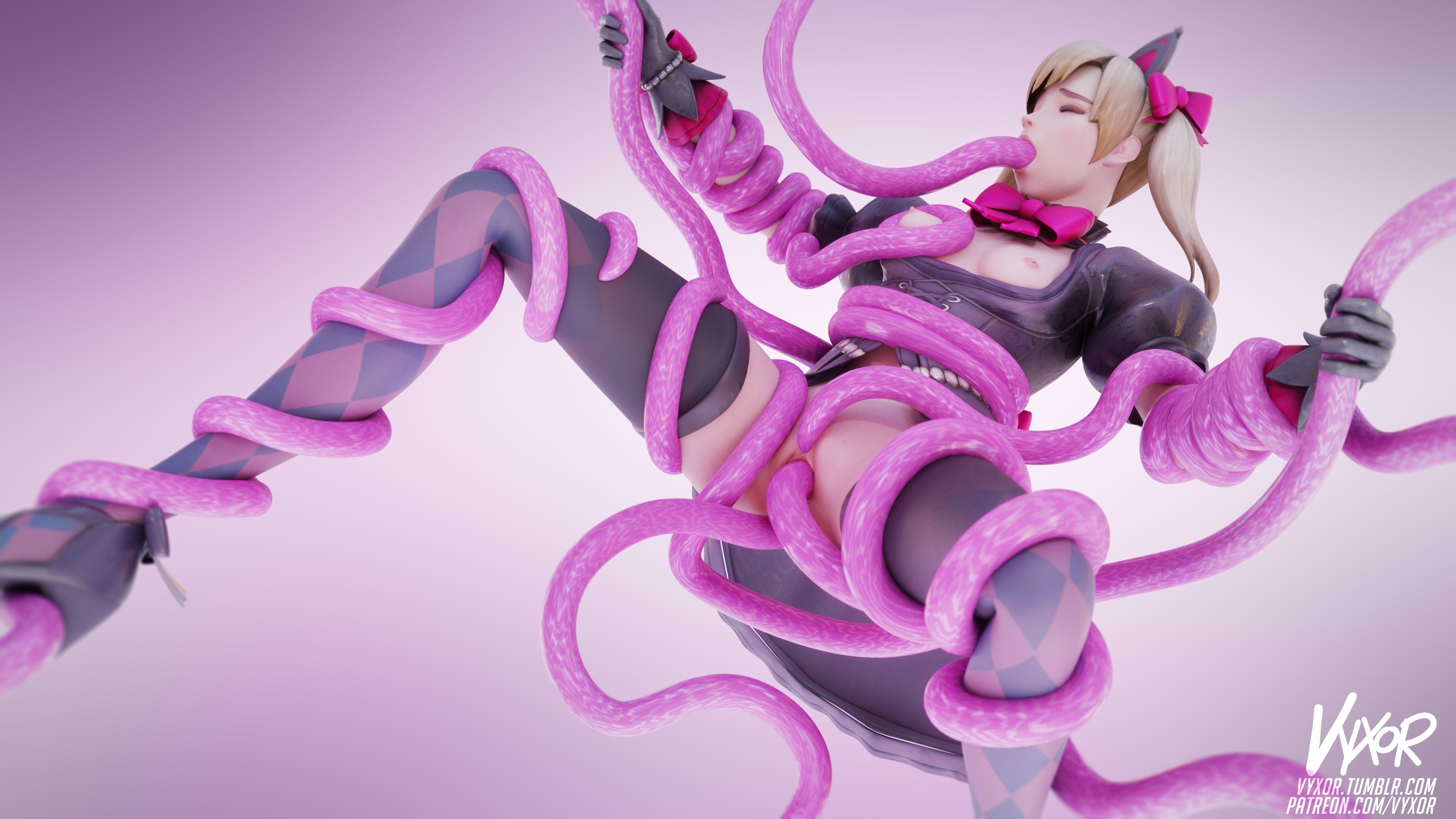 Black Cat D.Va x Tentacles - OverSexy